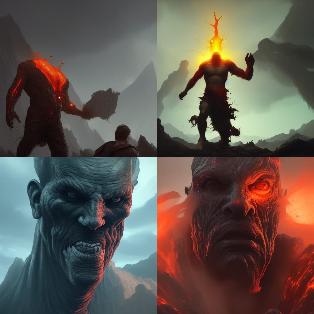 Volcanic Giant: A Dark Fantasy Concept Art