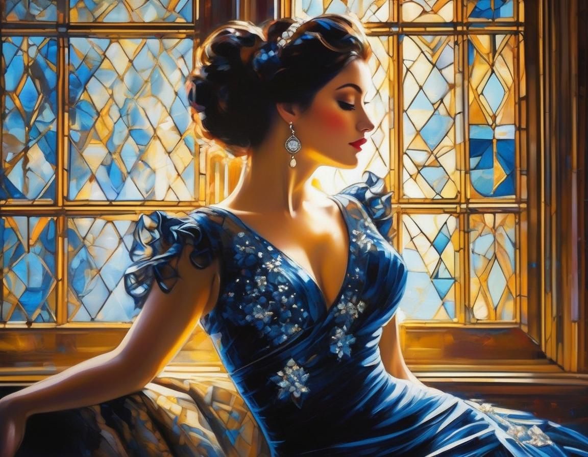 Flamenco Dancer in Moonlit Victorian City, Speedpaint