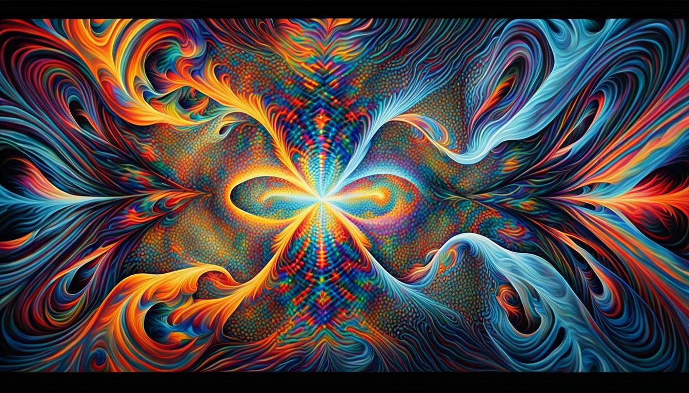 Surreal Quantum Entanglement Painting with Abstract Fractals
