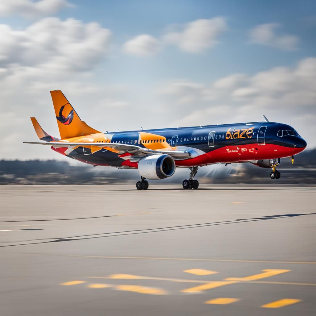 Blaze Air Livery on Airplane: Professional Photography