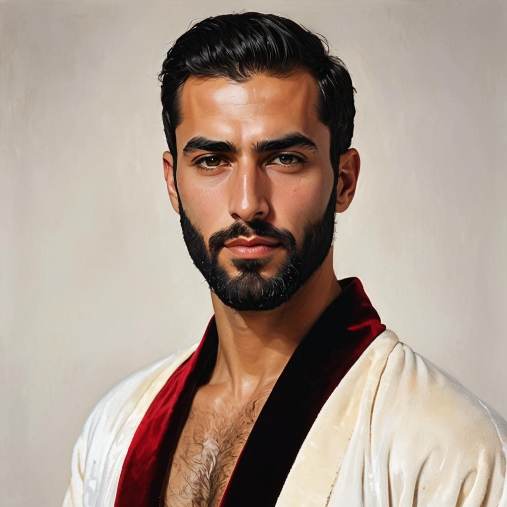 Portrait of Handsome Man in Post-Impressionist Style