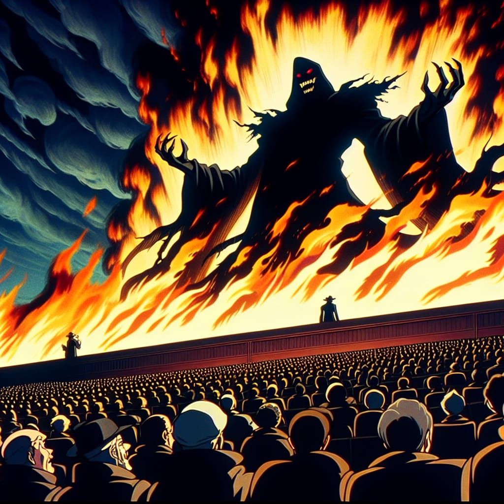 Ominous Figure Cloaked in Darkness: Anime-Inspired