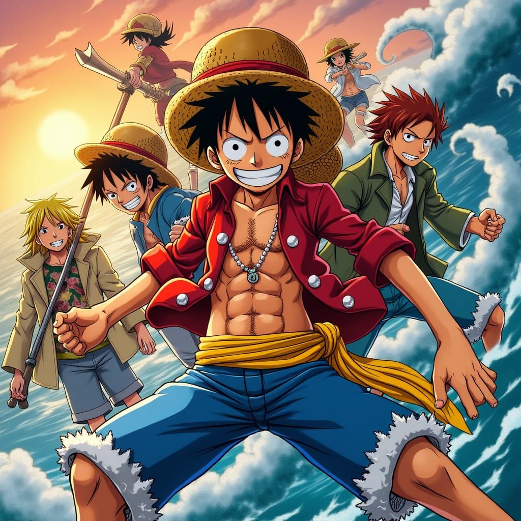 Heroic One Piece Anime Character on the Grand Line