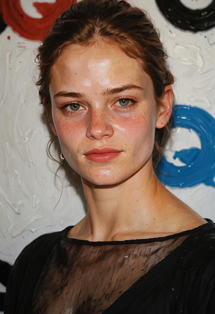 Impasto Painting Portrait of a Young Woman