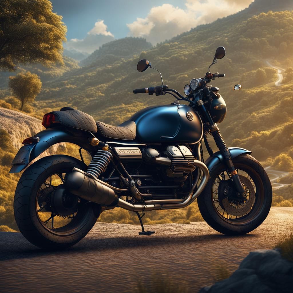 Moto Guzzi Races Through Italy: Detailed Matte Painting
