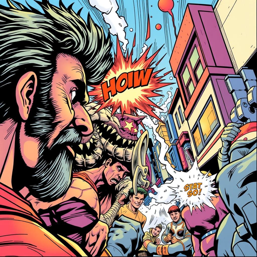 Dramatic Comic Book Scene in Graphic Novel Style