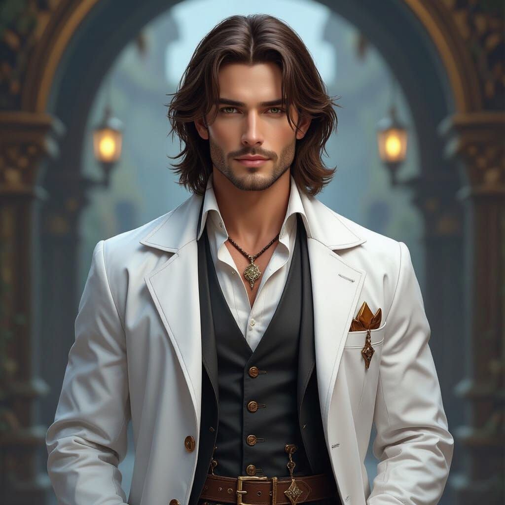 Half-Elf Doctor in D&D Setting - Fantasy Concept Art