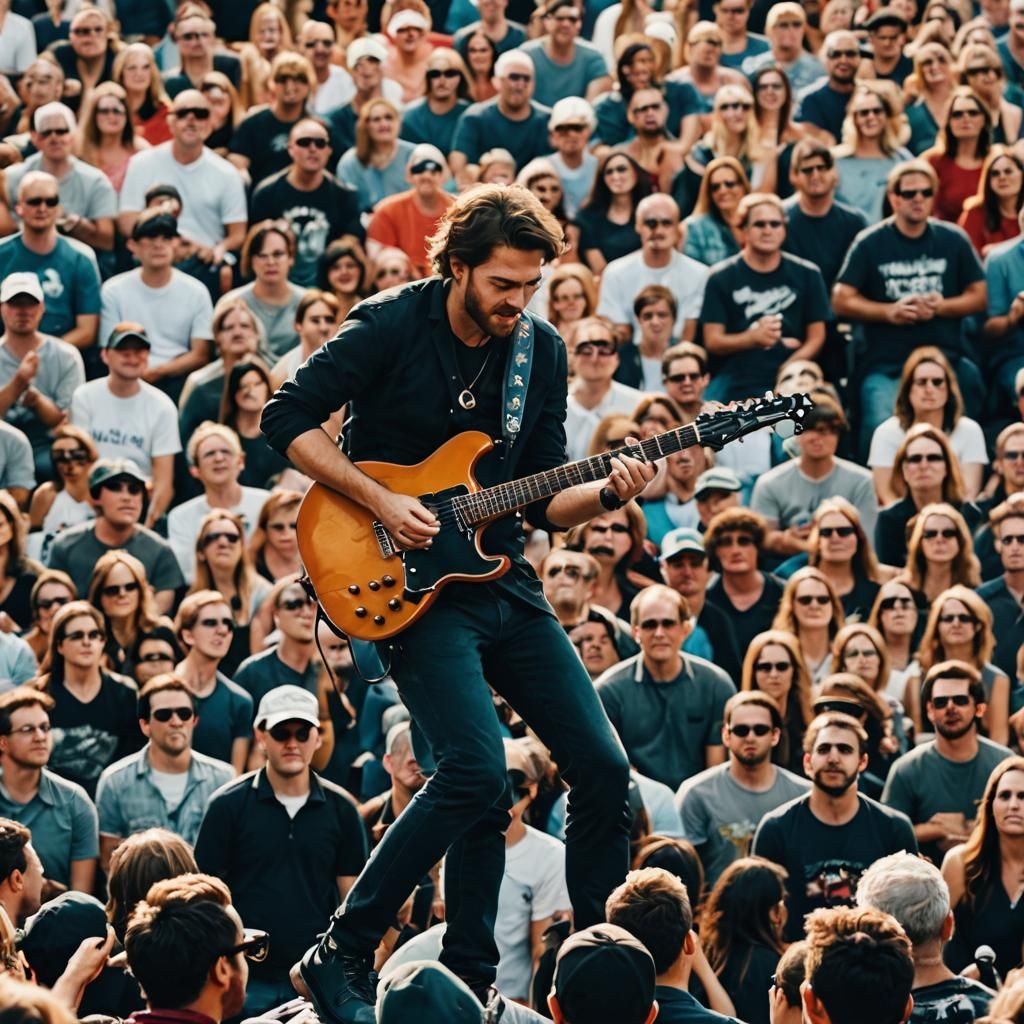 Guitarist Performing Solo on Stage