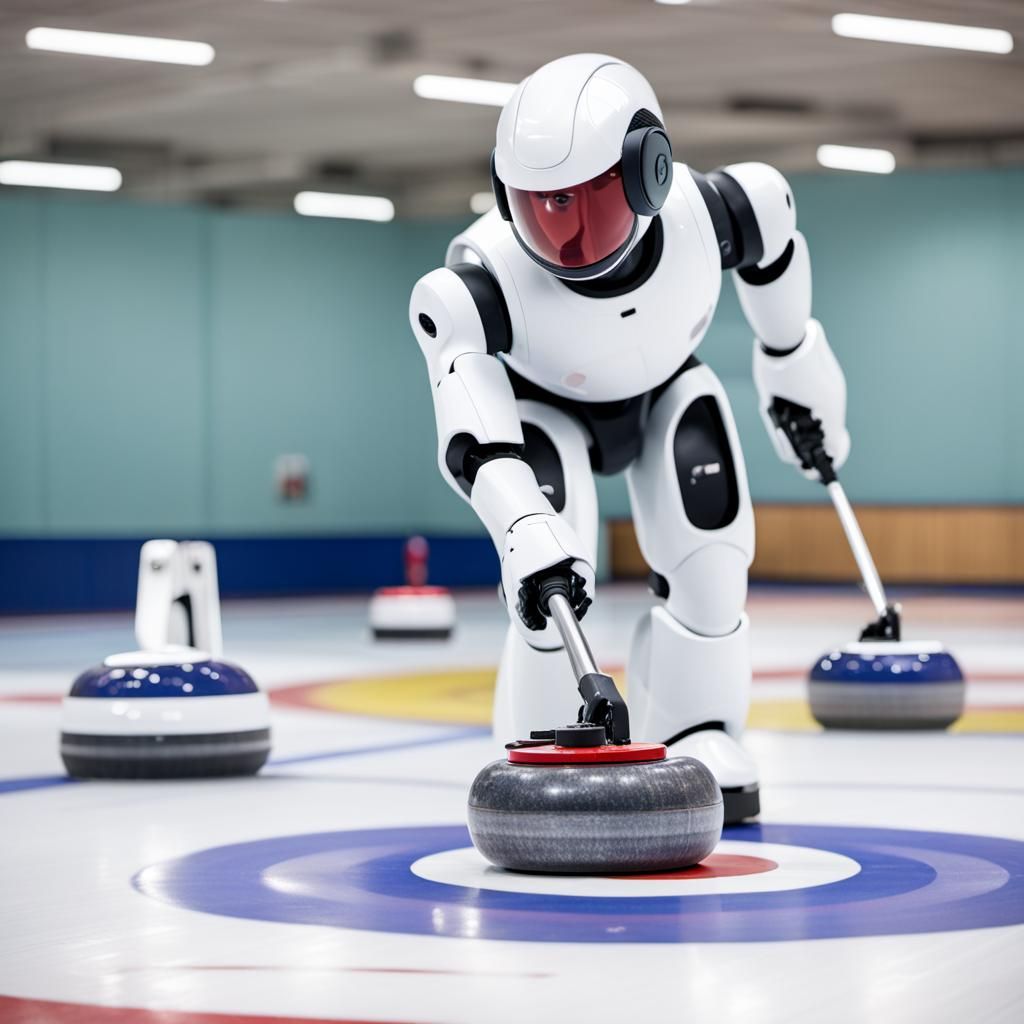 Curling Robot in Sports Facility: Digital Rendering