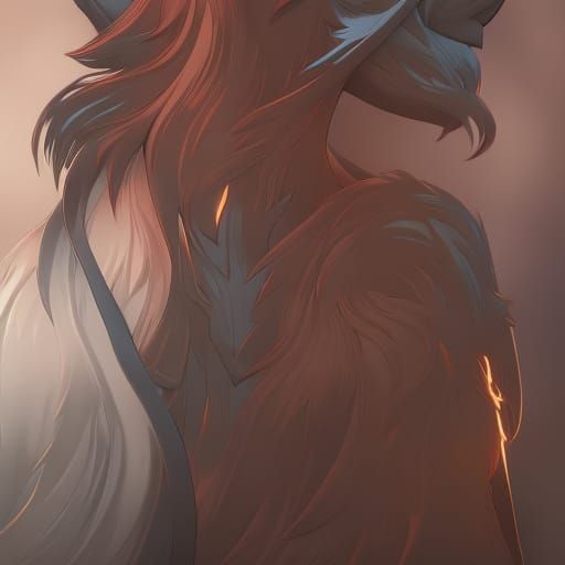 Detailed Raven and Wolf Portrait in Hyperreal Style