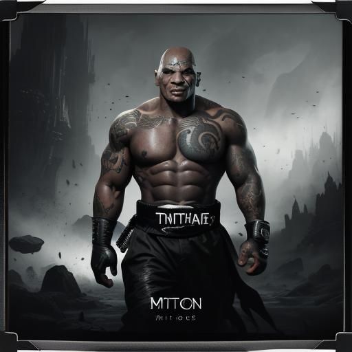 Mike Tyson Polaroid: Black and White Portrait