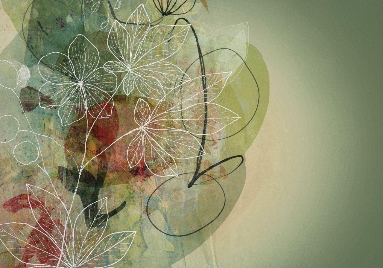 Ethereal Abstract Botanical Art with Mixed Media