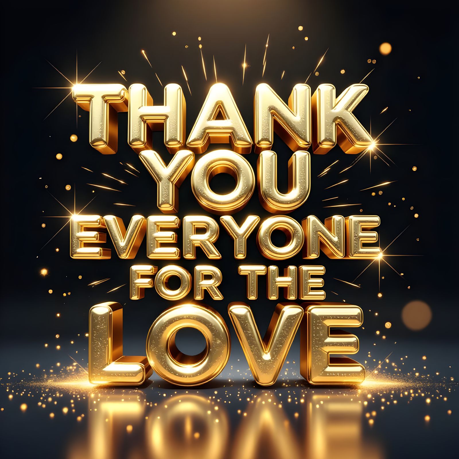 Luxurious 3D Gold Typography: Thank You Everyone