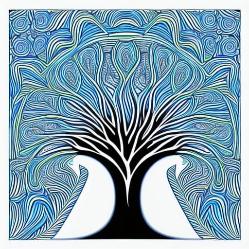 Abstract Delta Symbol Tree in Blue