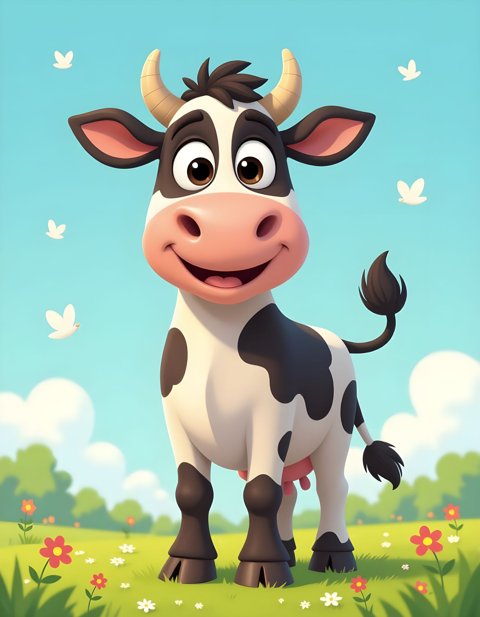 3D Cartoon Cow Character