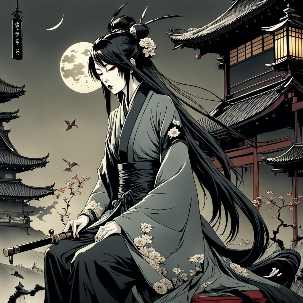 Ukiyo-e Nightmare Inspired by Gris Grimly