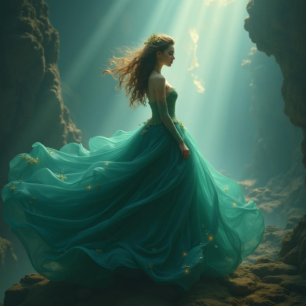 Ethereal Fantasy Woman in Dreamlike Matte Painting