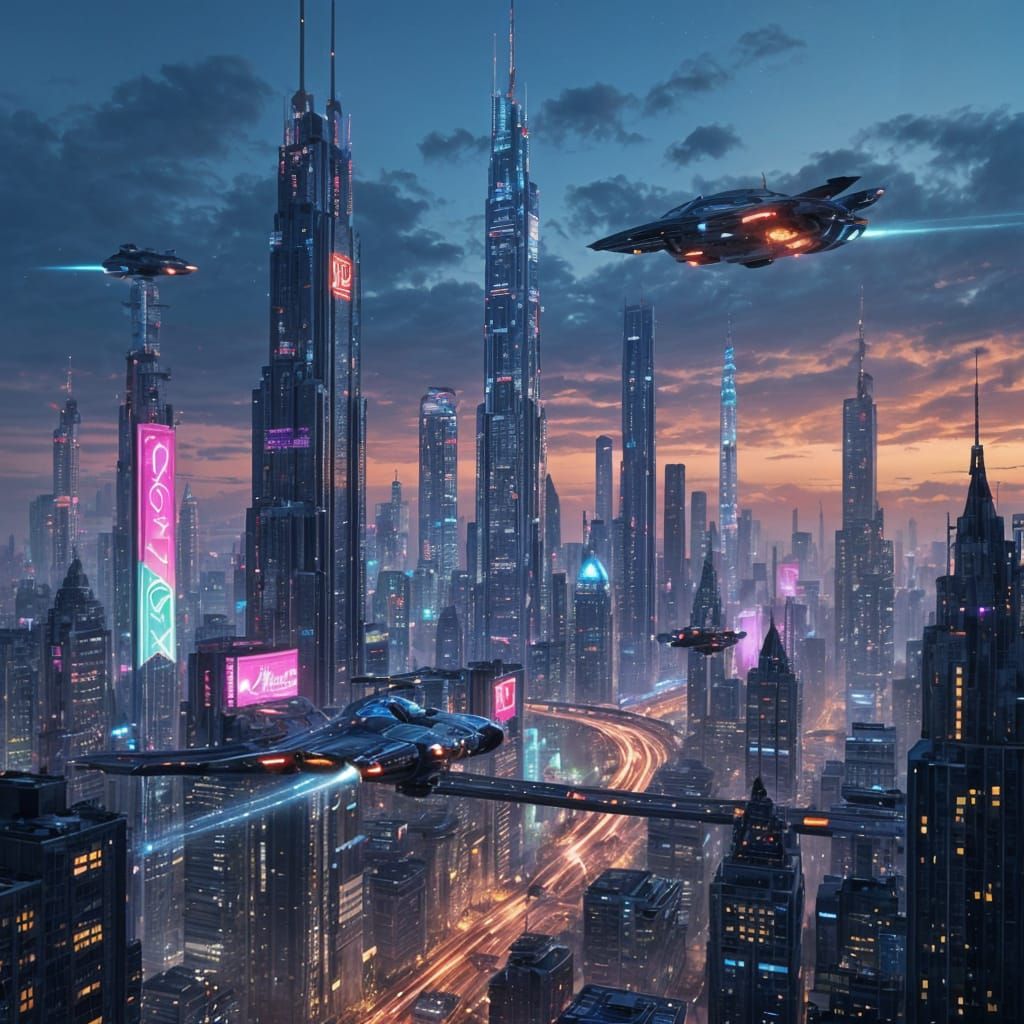 Futuristic Tech Cityscape: A Vision of Innovation