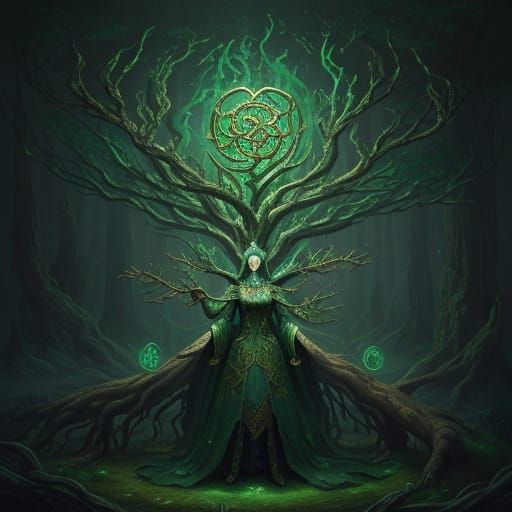 Witch Logging Into Genius Tree Concept Art