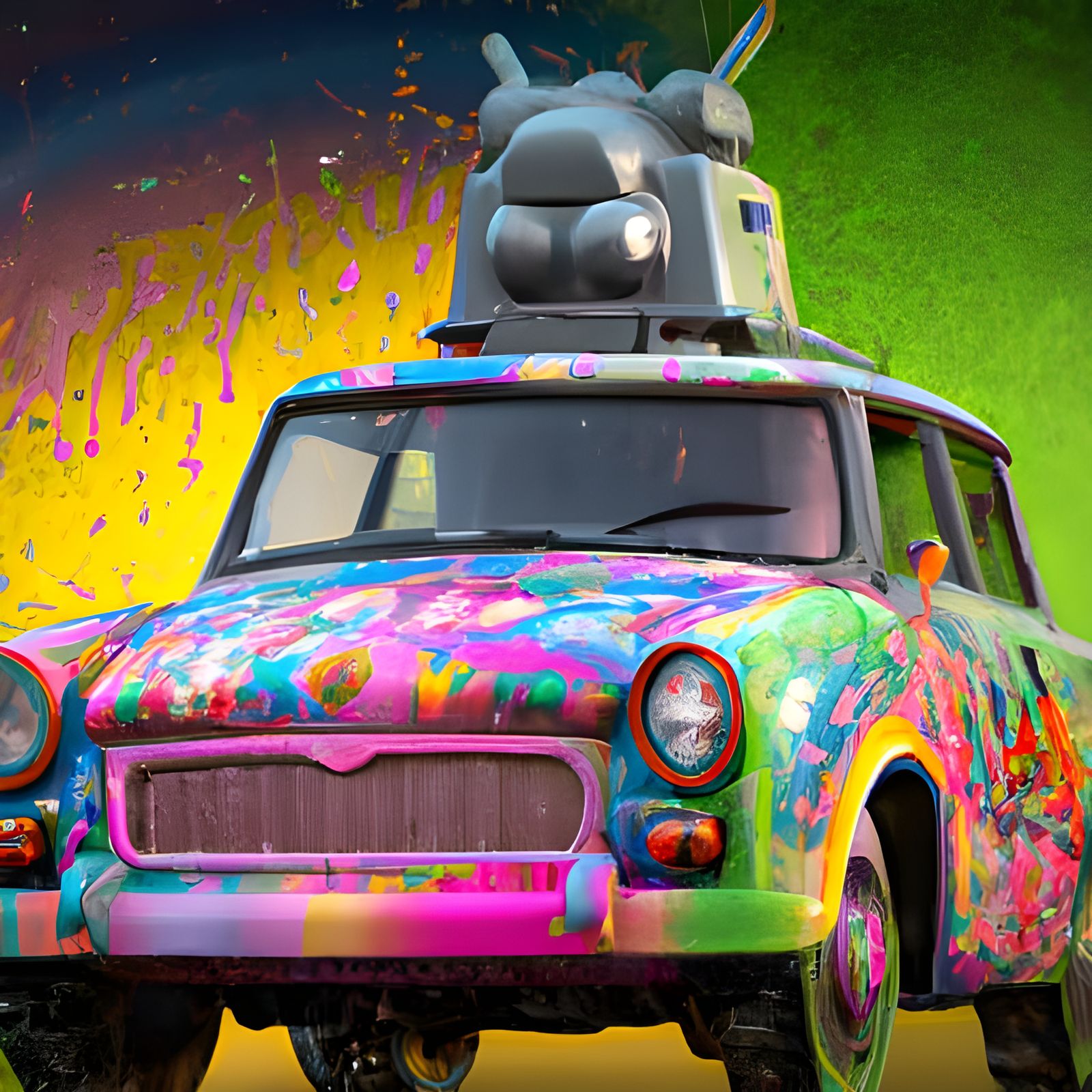 Trabant 601 War Tank with Howitzer