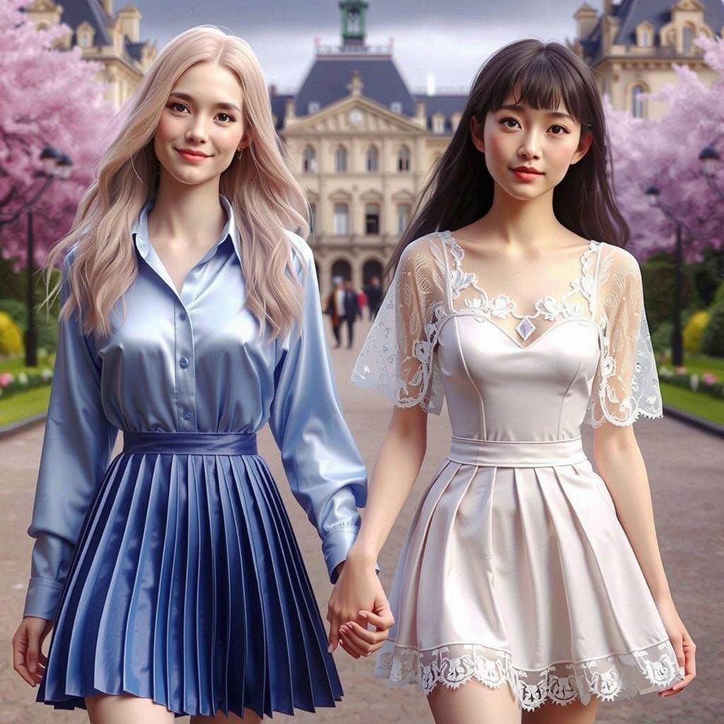 Hyun-ah and Alexandra: Hanami at Parc de Sceaux