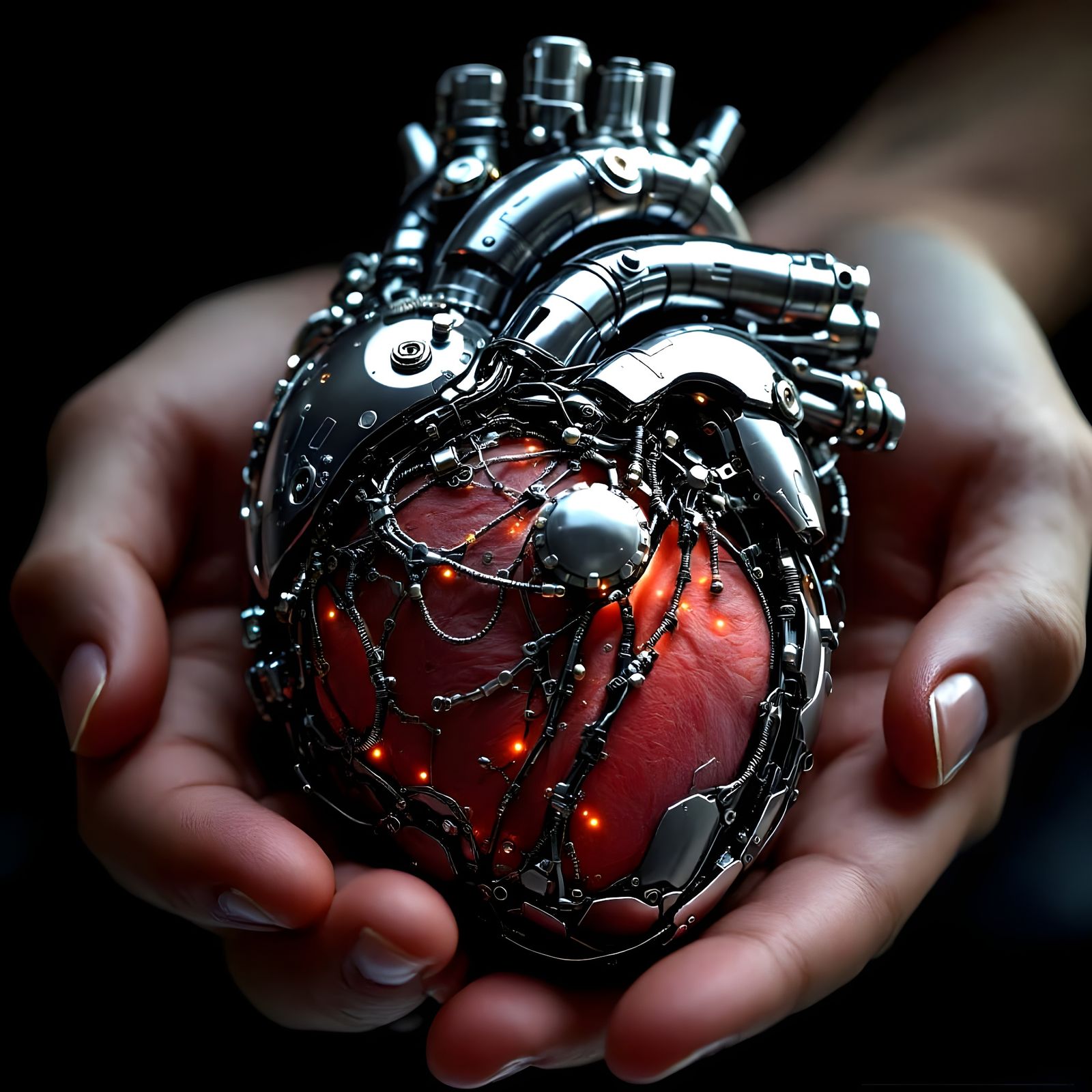 Mechanical Heart with Intricate Human Details