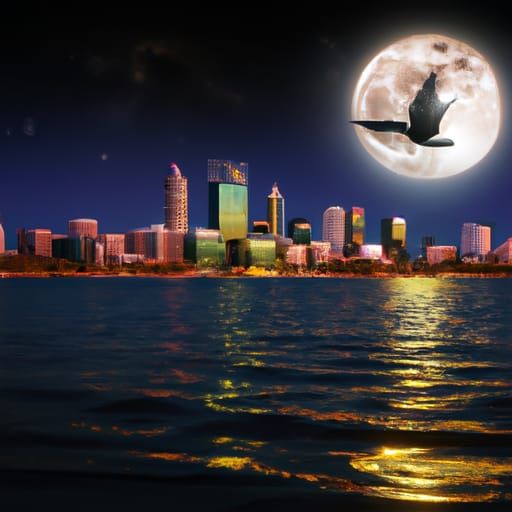 Full Moon and Phoenix Over Perth