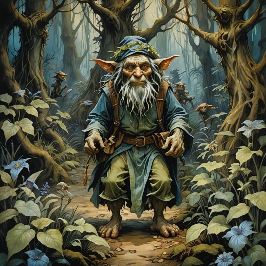 Enchanted Forest Illustration in Gouache and Watercolor