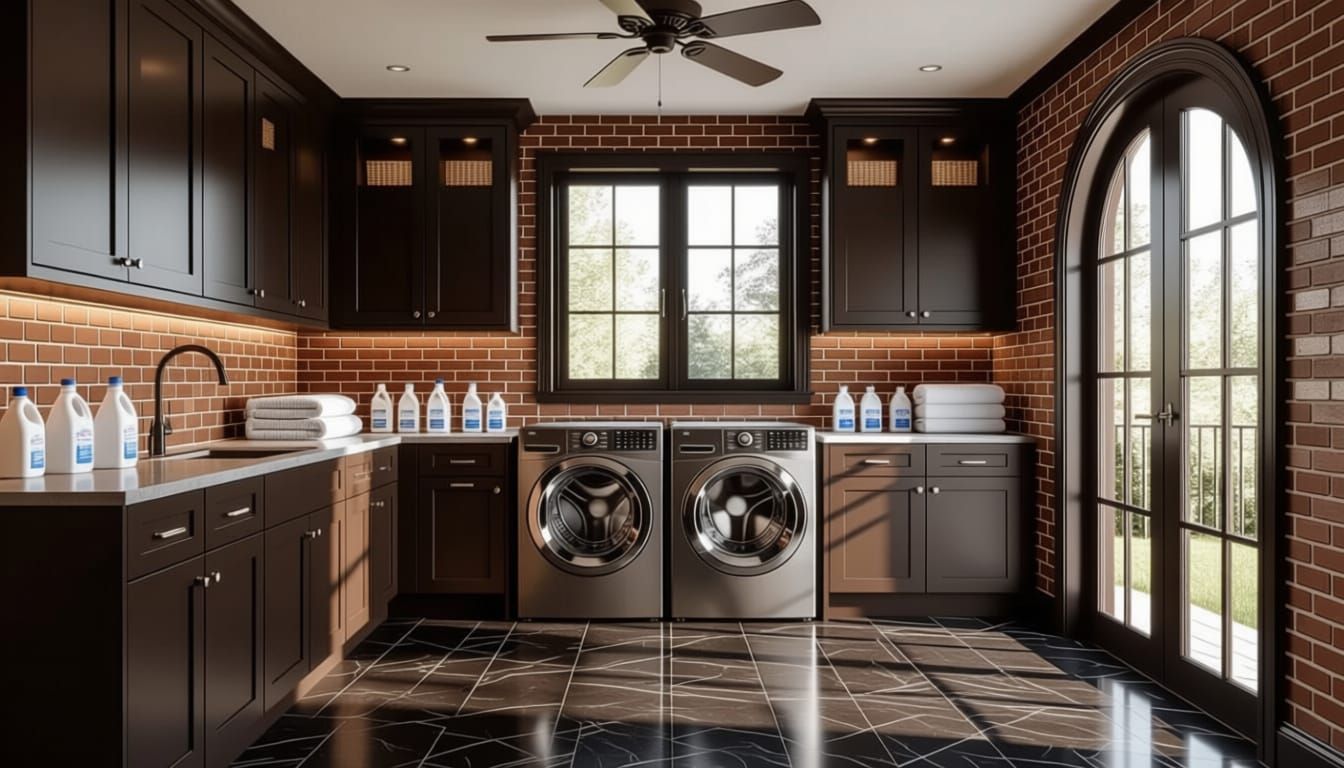 Photorealistic Victorian Laundry Room Bathed in Natural Ligh...