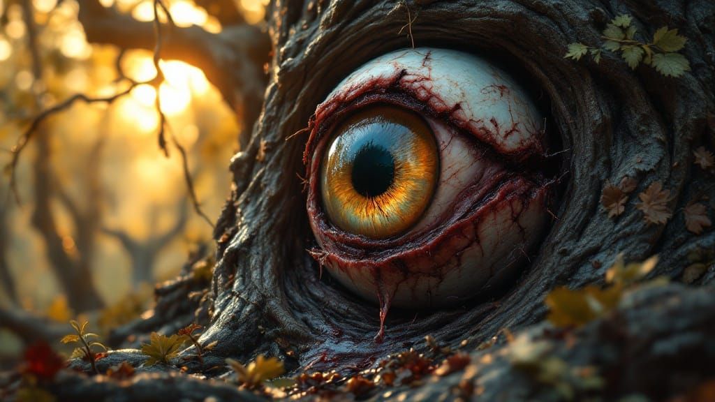 Decomposing Eyeball in Tree Knot at Golden Hour