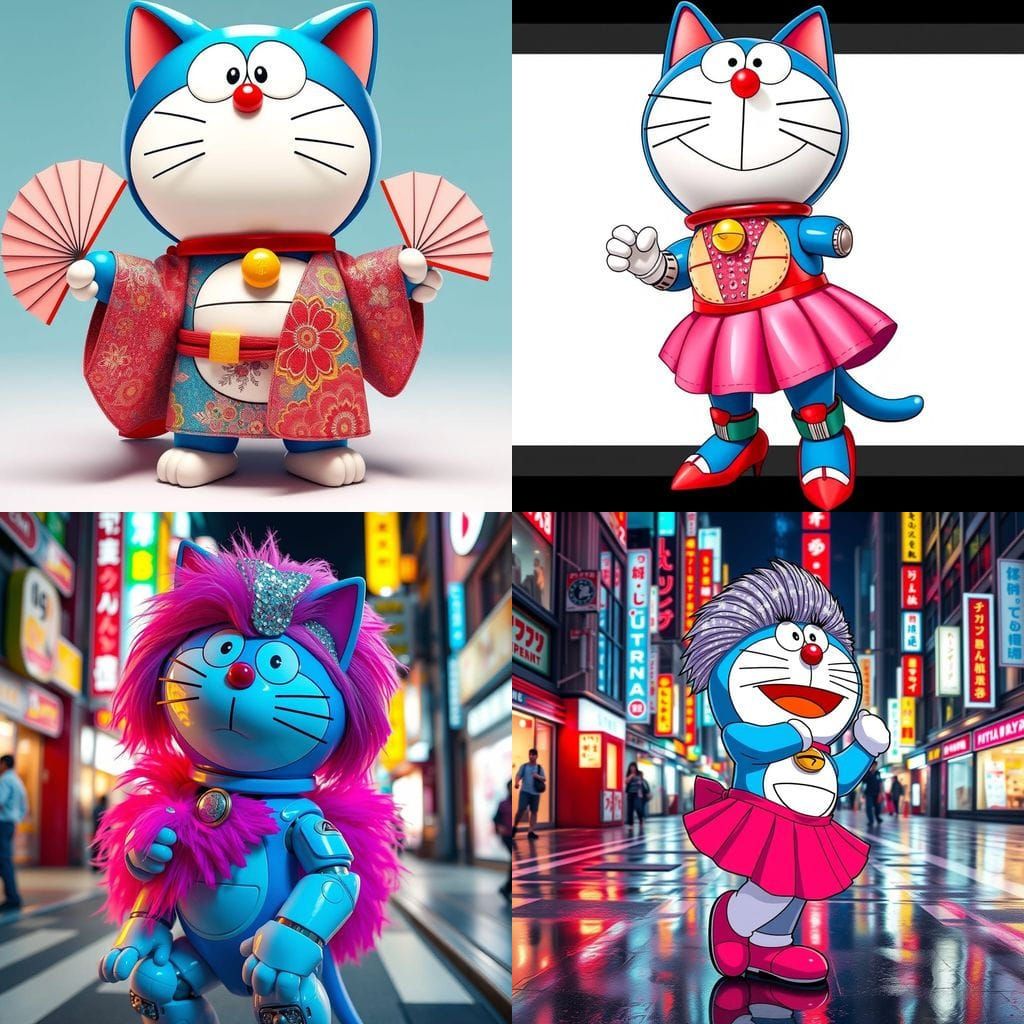 Doraemon in a Glamorous Drag Getup