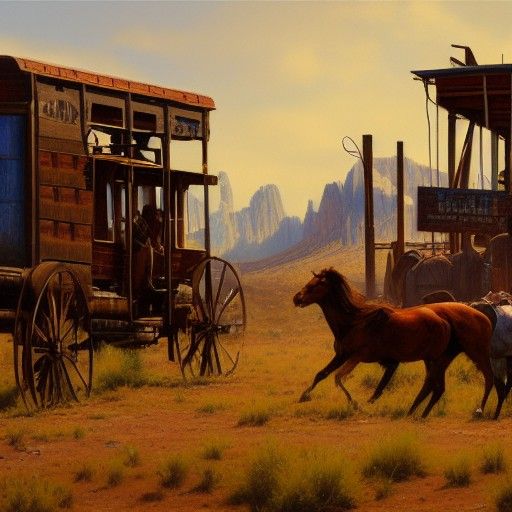 Wild West Oil Painting by James Gurney