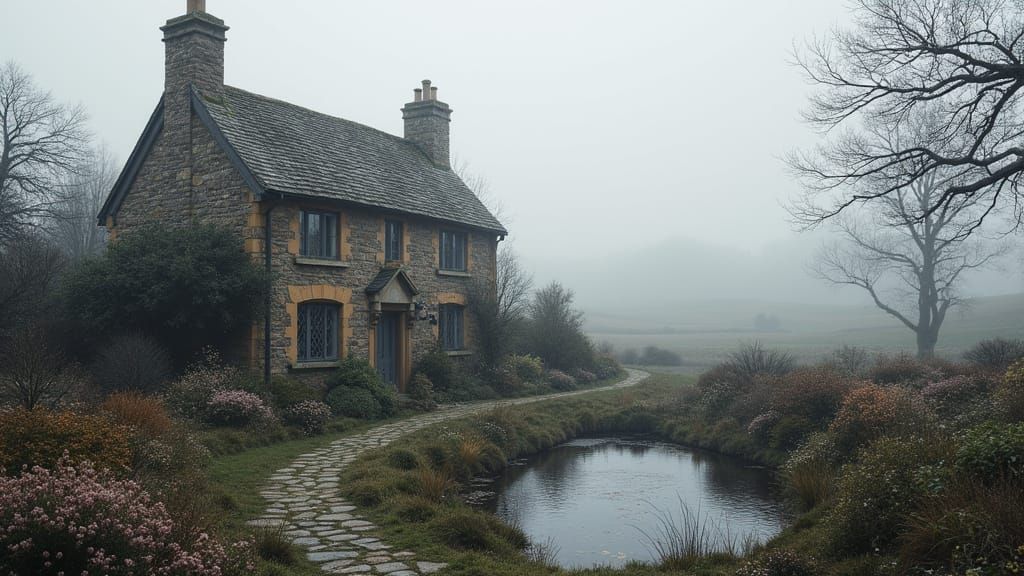 Breathtaking English Countryside in Shades of Gray