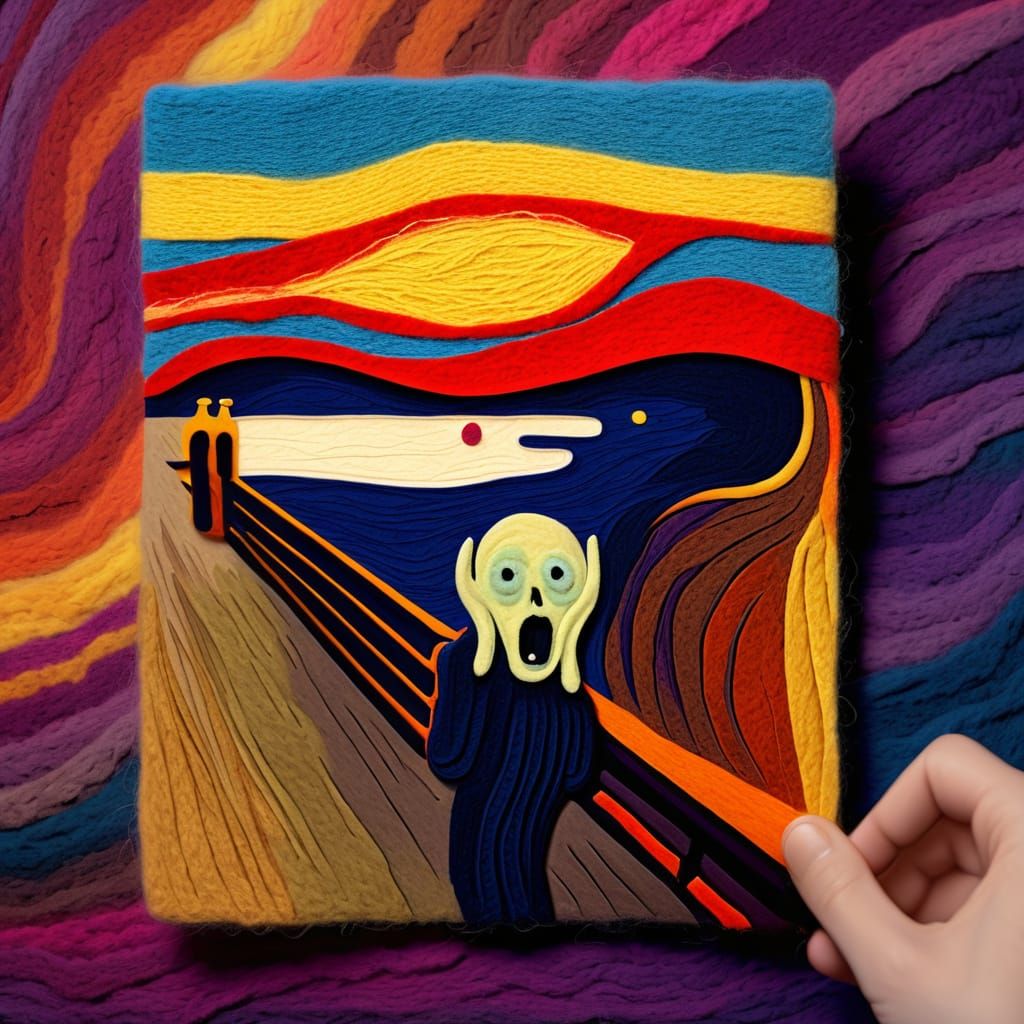 Felted Art: Edvard Munch's The Scream in 16k