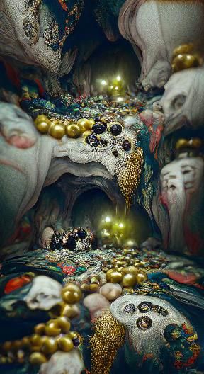 Endless Dark Cave with Ghosts and Treasure