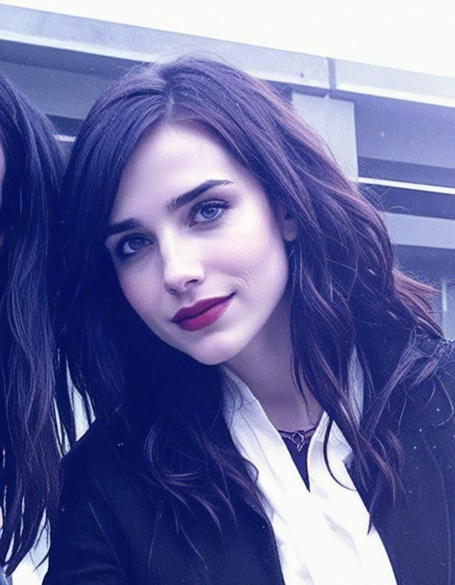 Mystical Superheroine Raven with Red Amulet in Comic Art Sty...