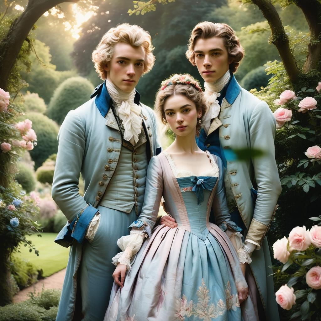 Romantic Portrait of Pinky and Blue Boy