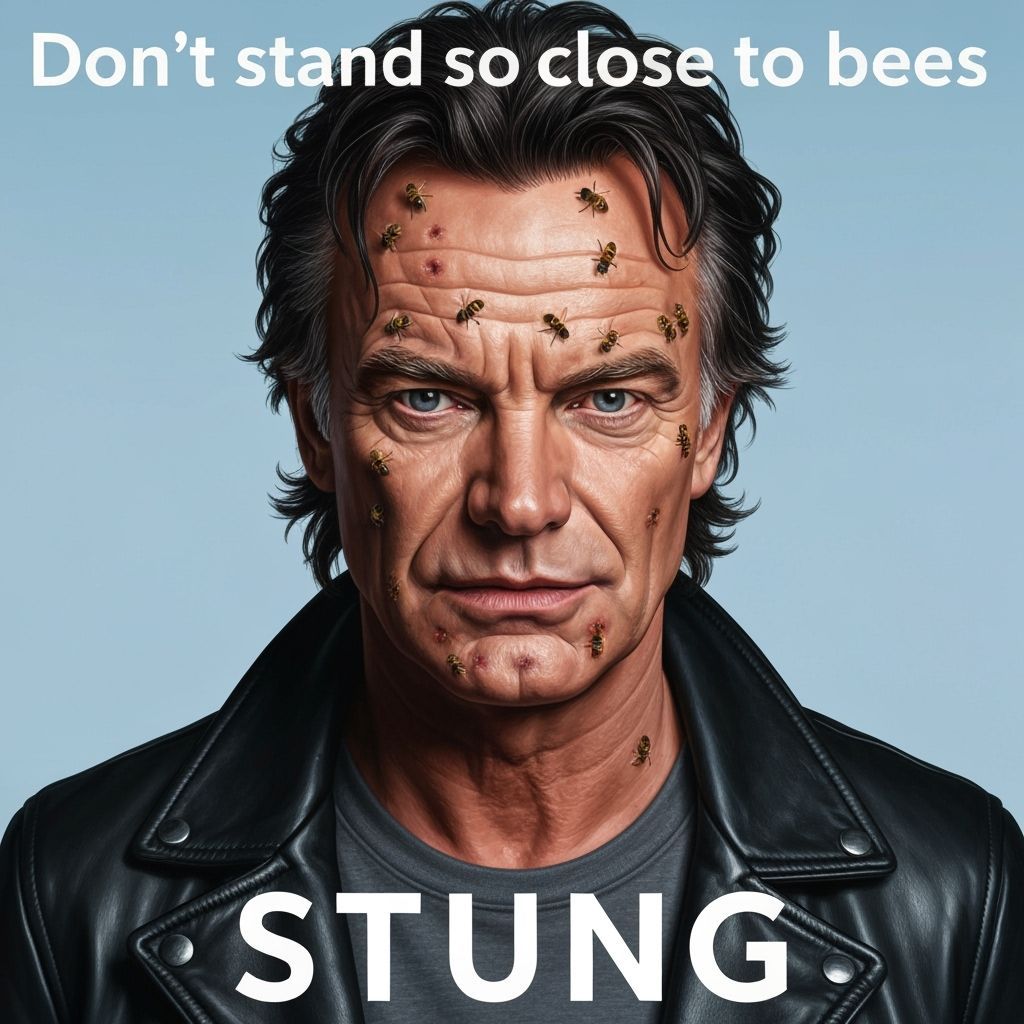 Realistic Portrait of Sting with Bee Stings