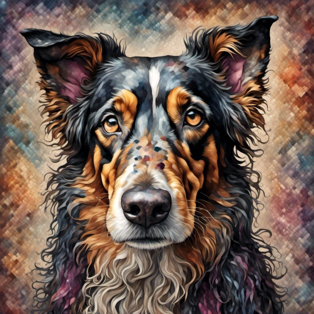 Photorealistic Ink Art of Indian Dog