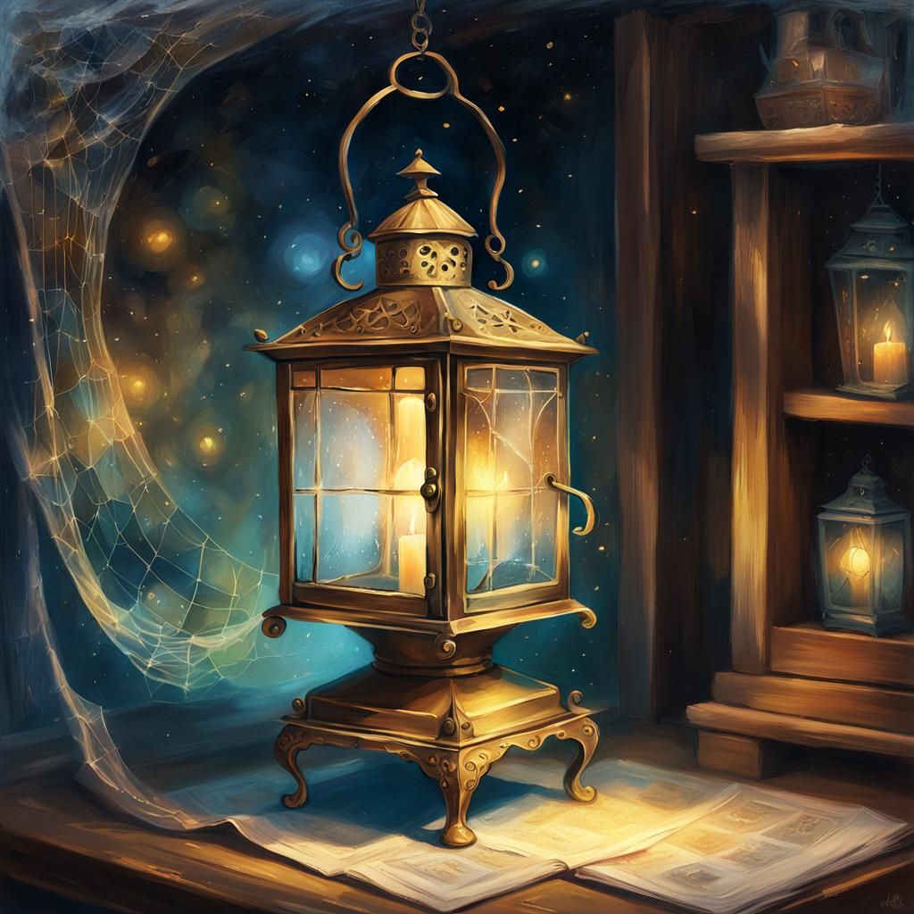 Whimsical Lantern in a Forgotten Antique Shop