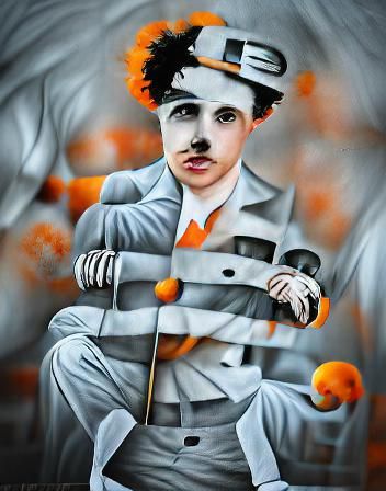 Surreal 3D Portrait of Charlie Chaplin