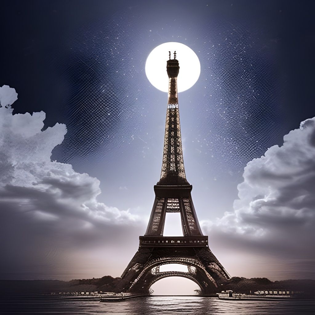 Epic Eiffel Lighthouse Under Full Moon