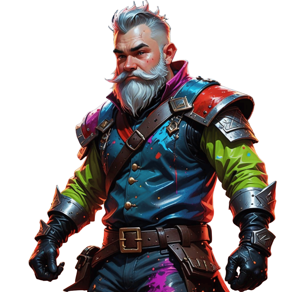 Vibrant Street Art Gnome Fighter