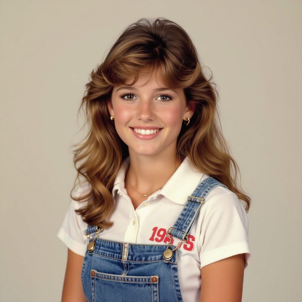 1980s Yearbook Portrait of a Young Woman