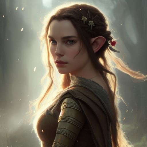Natalie Portman as Lord of the Rings Elf Portrait
