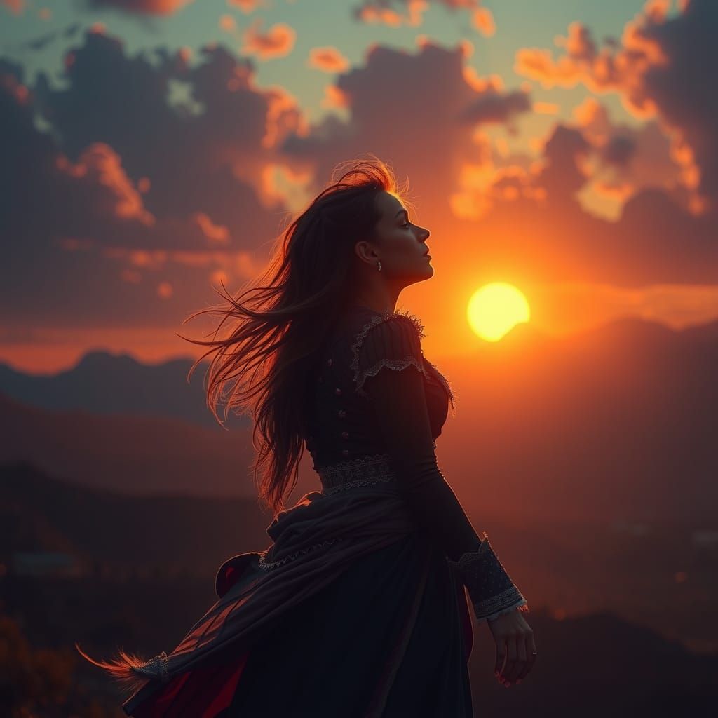 Dramatic Sunset Digital Matte Painting Masterpiece