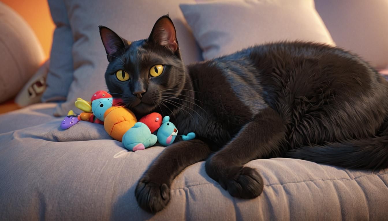 Bombay Cat in Pixar Cartoon 3D Render