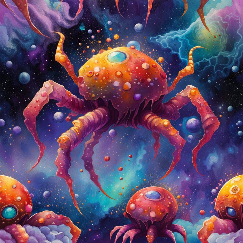 Whimsical Watercolor Golem in Mystical Dungeon