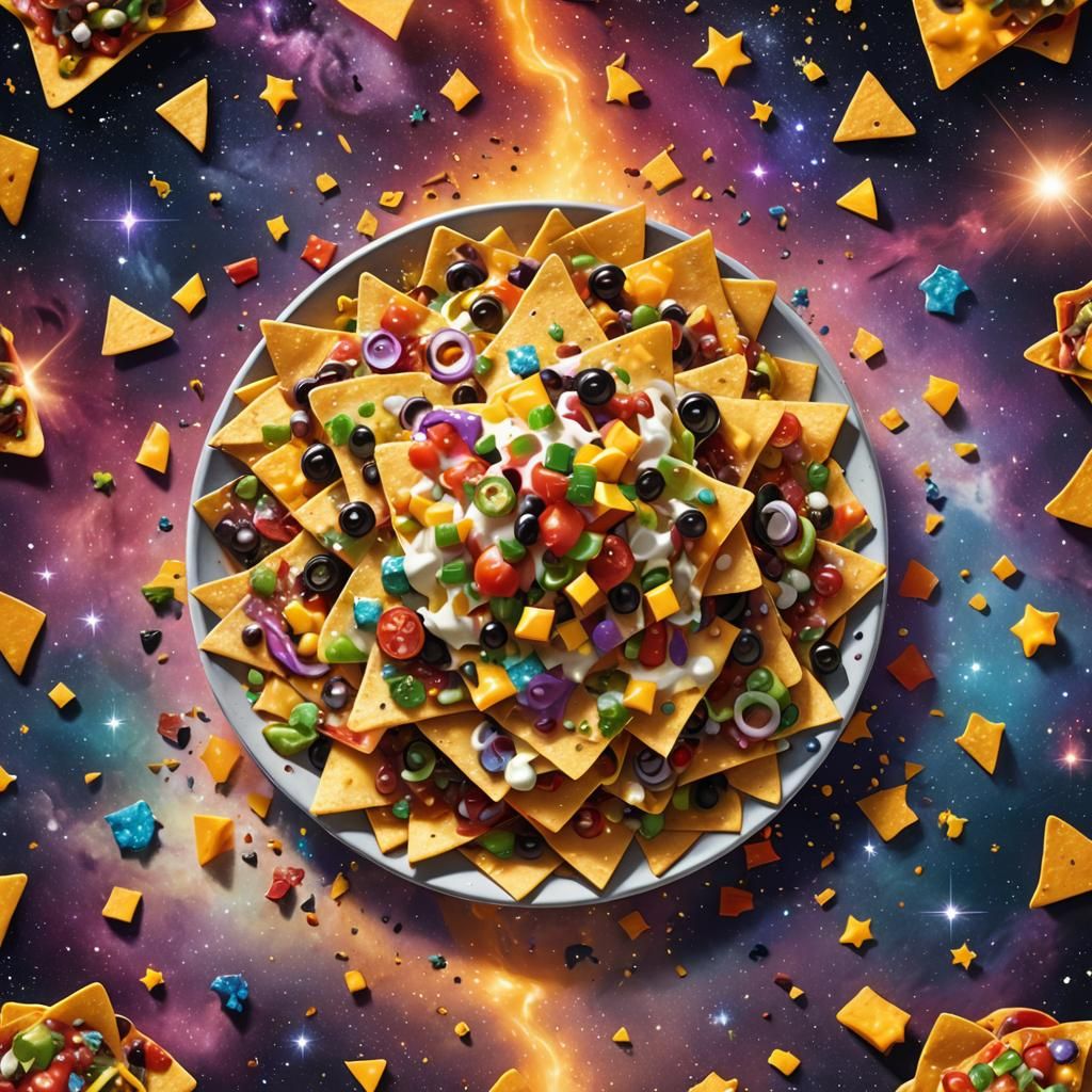 Cosmic Nachos Still Life in Digital Art