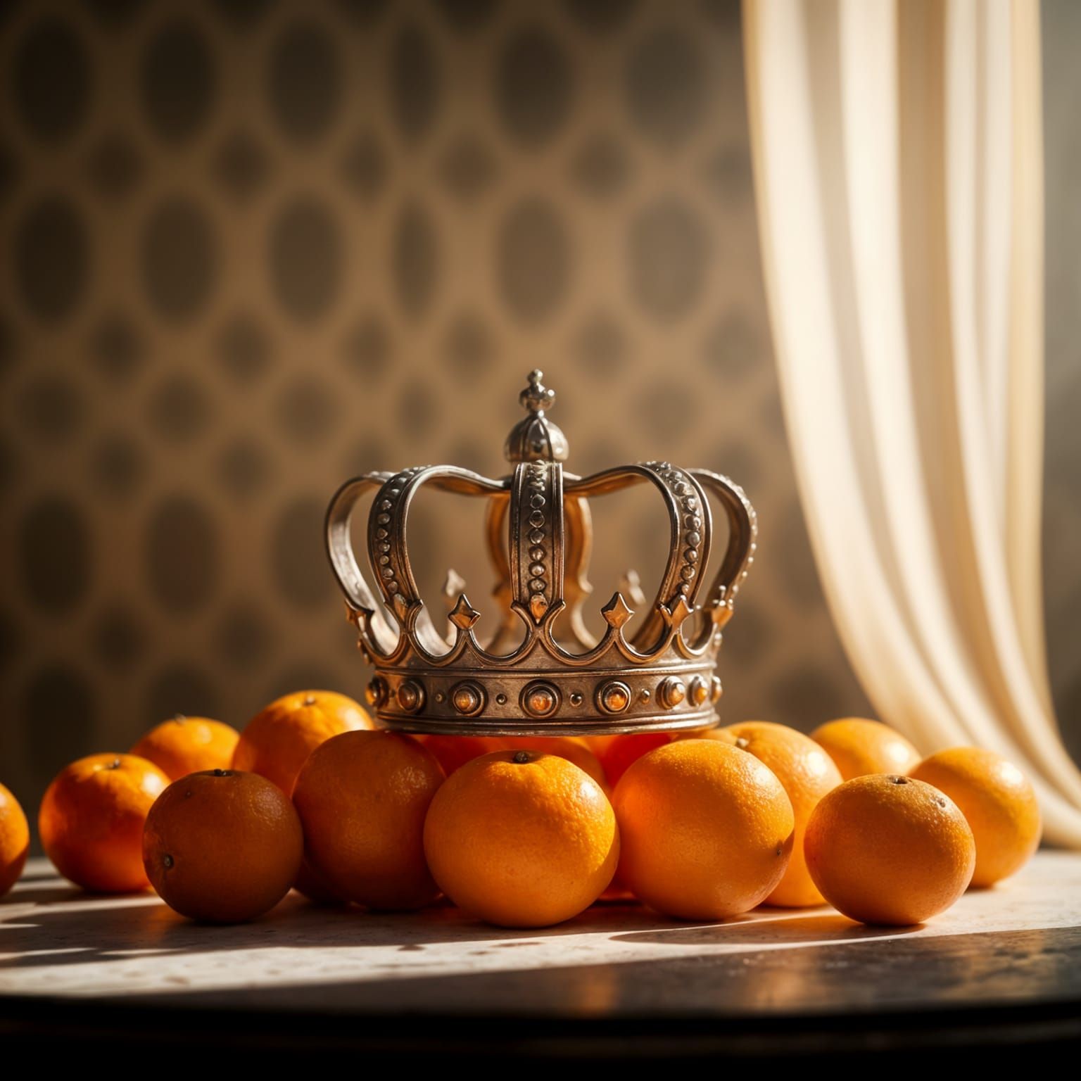 Golden Crown on Citrus Fruits in Stephen Hillenburg Style